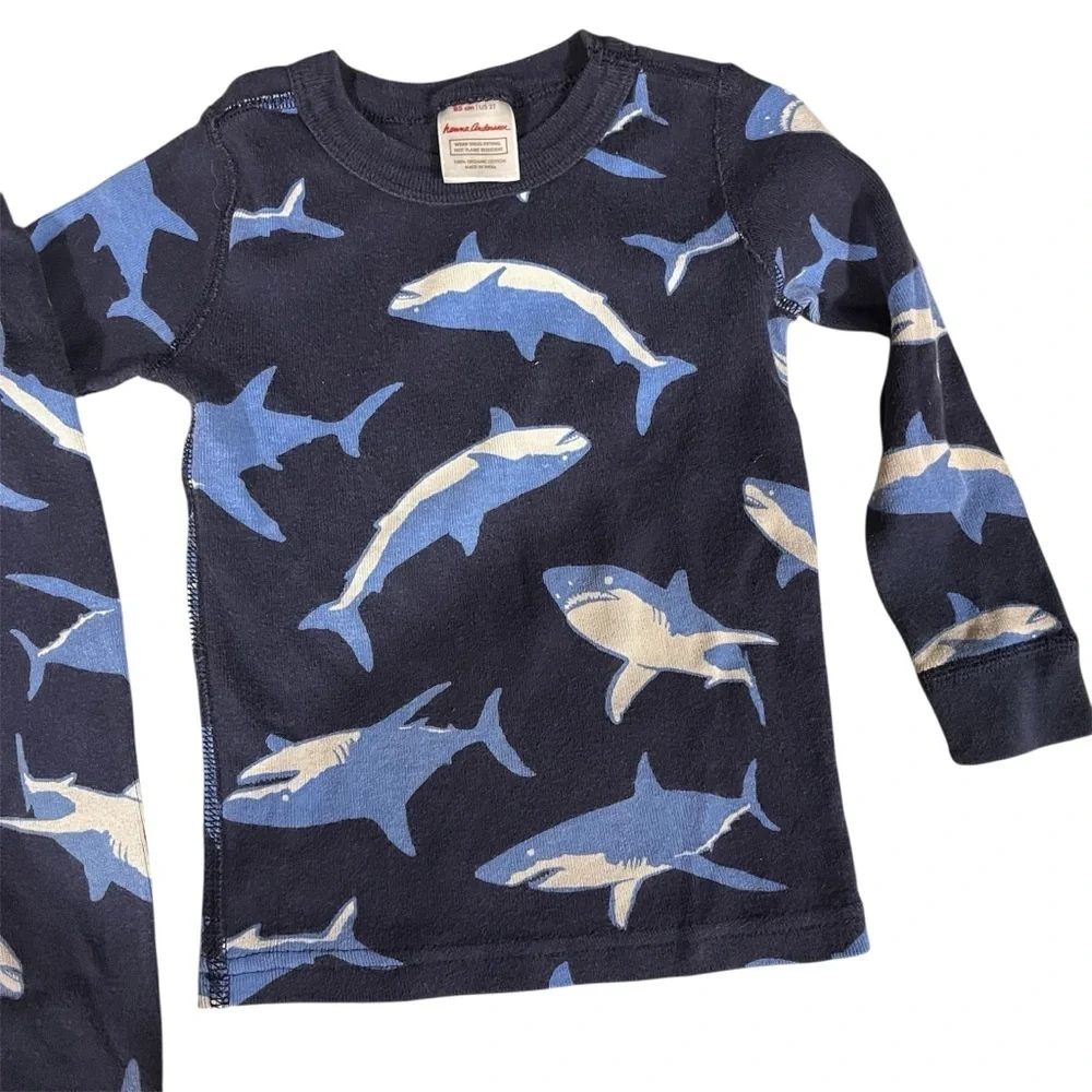 Hanna Andersson Lot of Boys Pajama Set and Two Shirts Shark Bear 2T